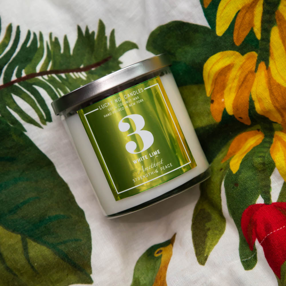 Metal Collection No.3 White Lime Lucky No. Candles